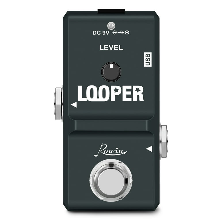 Rowin Tiny Looper Guitar Pedal with USB Cable 10 Minutes Recording Loop  Staion Unlimited Overdubs for Electric Guitar Bass (LN-332)