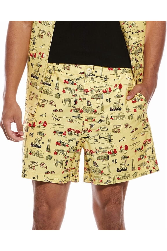mens  Flat Front Linen-Blend Short, 32