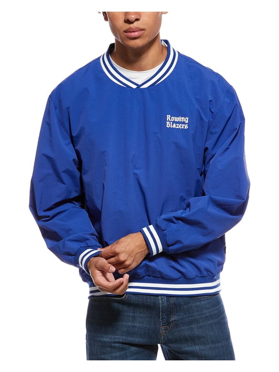 mens Rip Stop Nylon Pullover, m, Blue