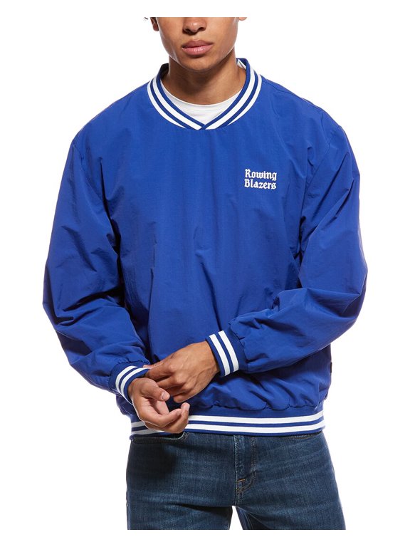 mens Rip Stop Nylon Pullover, s, Blue