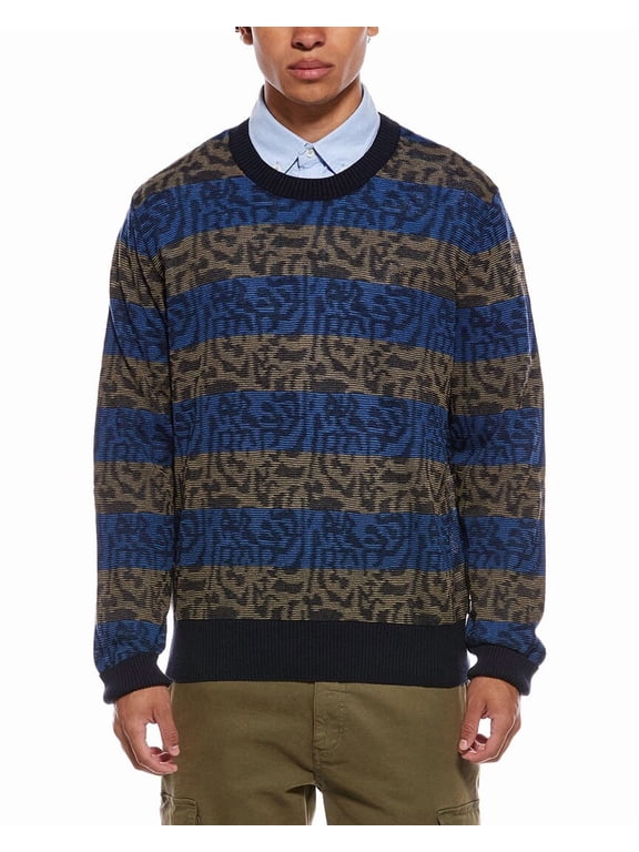 mens Tonal Striped Sweater, s, Blue