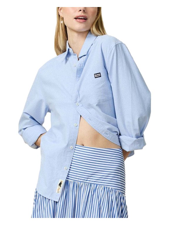 womens Poplin Pinstripe Top, xs