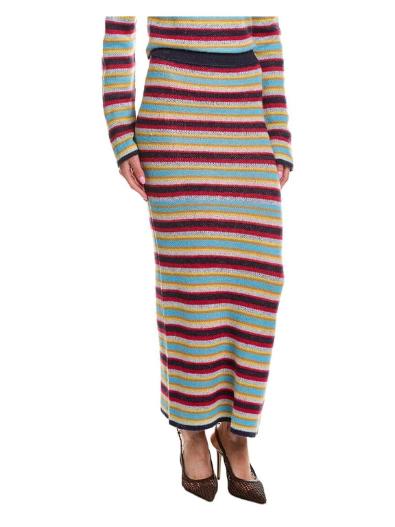 womens Stripe Wool & Mohair-Blend Maxi Skirt, m