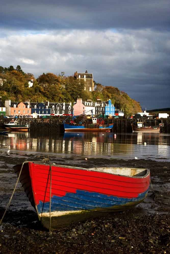 Rowing Boat On The Island Of Tobermory Scotland Canvas Art - John Short Design Pics (22 x 34)