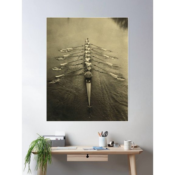 Rowing - Cambridge Crew, 1910 Poster Wall Art, Modern Wall Decor For Living Room Bedroom, 16x24 UNFRAMED