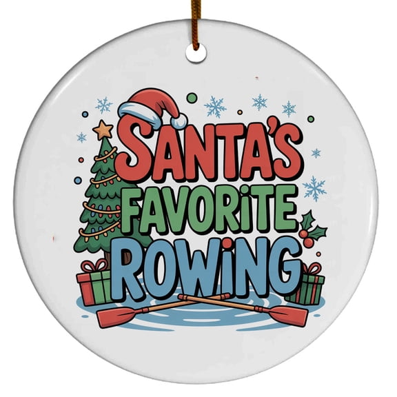 Rowing Christmas Ornament 2025, Custom Gifts for Rowing Lovers, Gift for Christmas, Xmas Tree Hanging Decoration, Gifts Sports Fan, Santa's Favorite Rowing