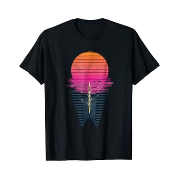 Rowing Crew Graphic Sunset T-Shirt & Design