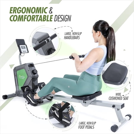 Rowing Foldable Magnetic Rower with App Tracking for Home Gym Fitness