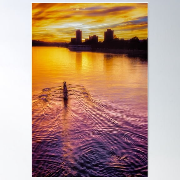 Rowing For Gold Poster Wall Art, Modern Wall Decor For Living Room Bedroom, 24x36 UNFRAMED