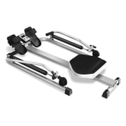 Rowing Machine for Home, 265LBS Weight Capacity Hydraulic Rowing Machine with Adjustable Cylinder Resistance up to 110lbs & LCD Monitor, Compact Full Rower for at Home Exercise Silver