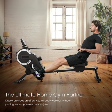 Rowing Machine, Magnetic Rower Machine 16 Resistance Levels Quiet Machine with Max 350lb Weight Capacity, Dprodo Foldable Rower for Home Workout Black