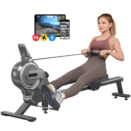 Rowing Machine, Magnetic Rower Max 350lb Weight Capacity, 16 Level Resistance Row Machine Dprodo Resistance Magnetic with App Compatible Rower for Home Gym