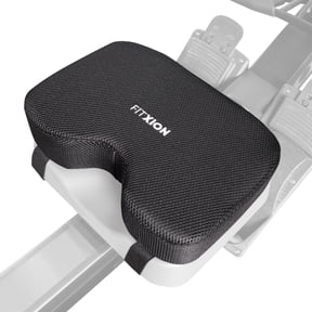 Rowing Machine Seat Cushion Ergonomic Tail Bone Comfort Memory Foam Pad for Concept 2, Water Rower, Peloton or Recumbent Bike. Anti-Slip Base, Buckled Straps for Indoor Rowing Workouts