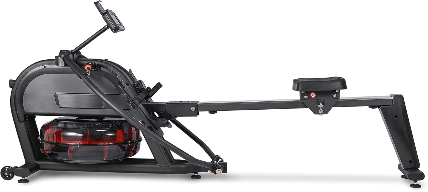 Rowing Machine Workout, Rowing Exercise Machine, 16 Levels Adjustable Dual Resistance, LCD Monitor, Dual Slide Rail, Magnetic Rowing Machine for Home Use, App Compatible, 350 LB Weight Capacity