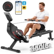 Winfita Home Magnetic Rowing Machine, 16 Resistance Levels, Portable Alloy Steel, 350lb Capacity
