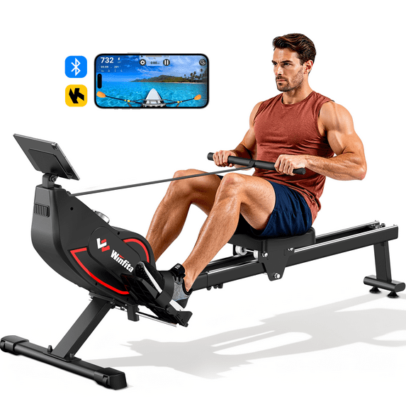 Winfita Rowing Machine for Home, Self-Generation Magnetic Rower Machine ...