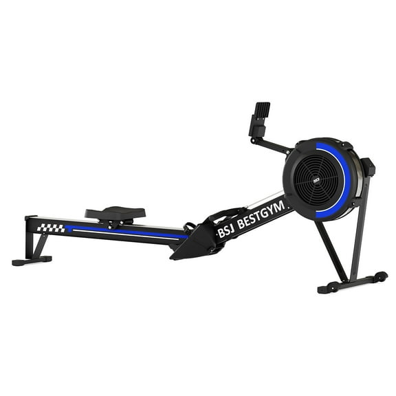 Rowing Machines for Home,  Adjustable Air Resistance Rower Machine with Extra Long Rail, Ergonomic Comfort Seat, Device Holder, Easy Storage