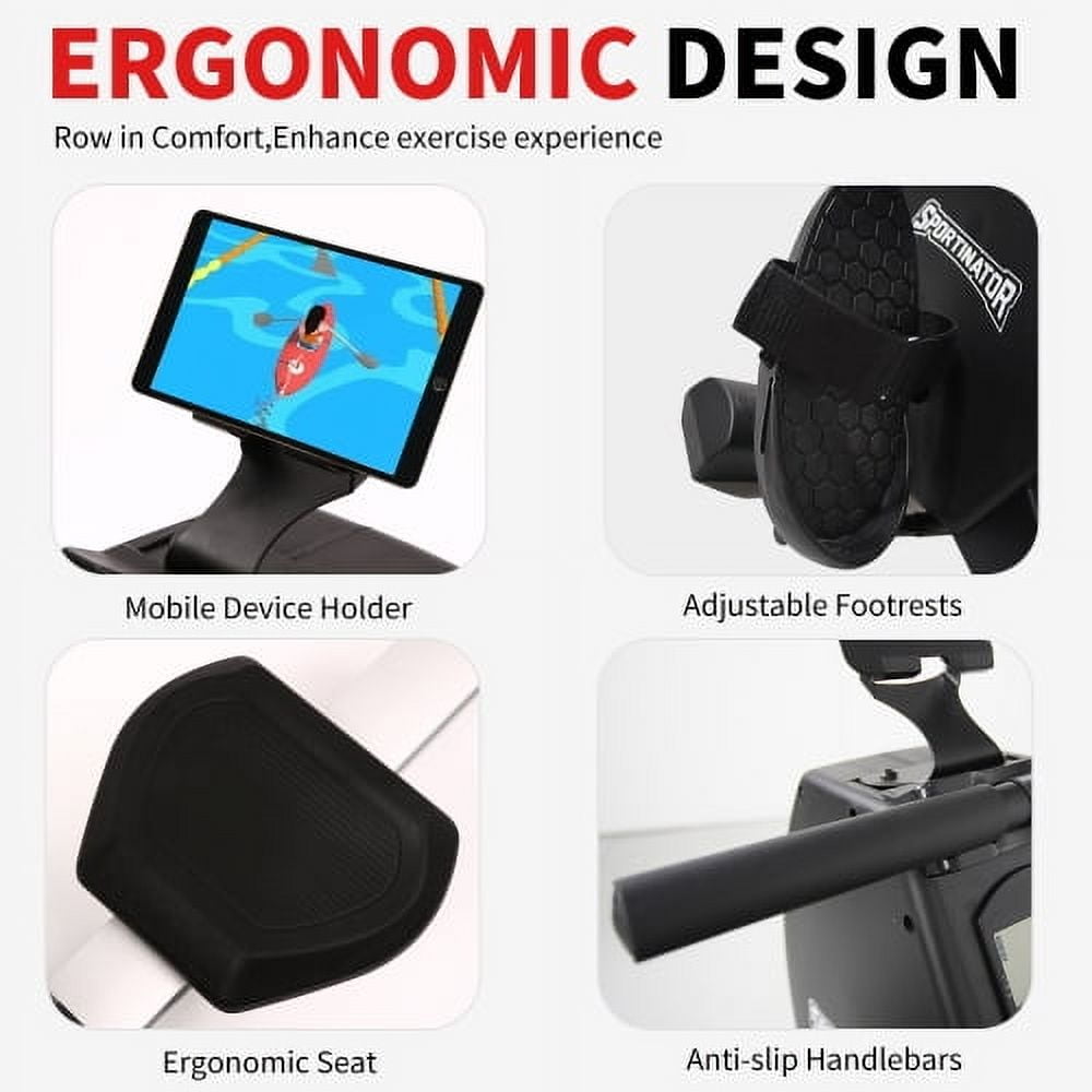 Rowing Machines for Home Use with digital monitor- Foldable Rower Machine 264LBS Weight Capacity with Comfortable Seat