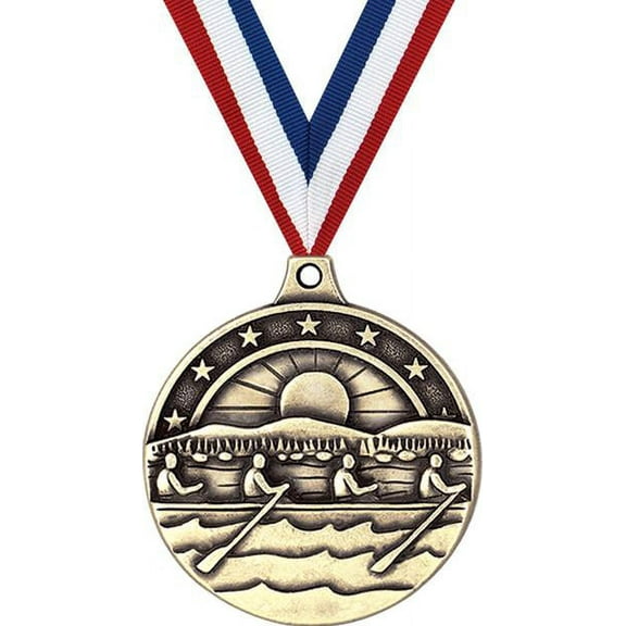 Rowing Medals, 2" Gold Diecast Rowing Medal Award 10 Pack