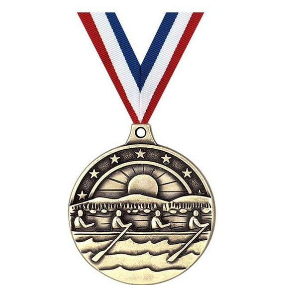 Rowing Medals, 2" Gold Diecast Rowing Medal Award 20 Pack