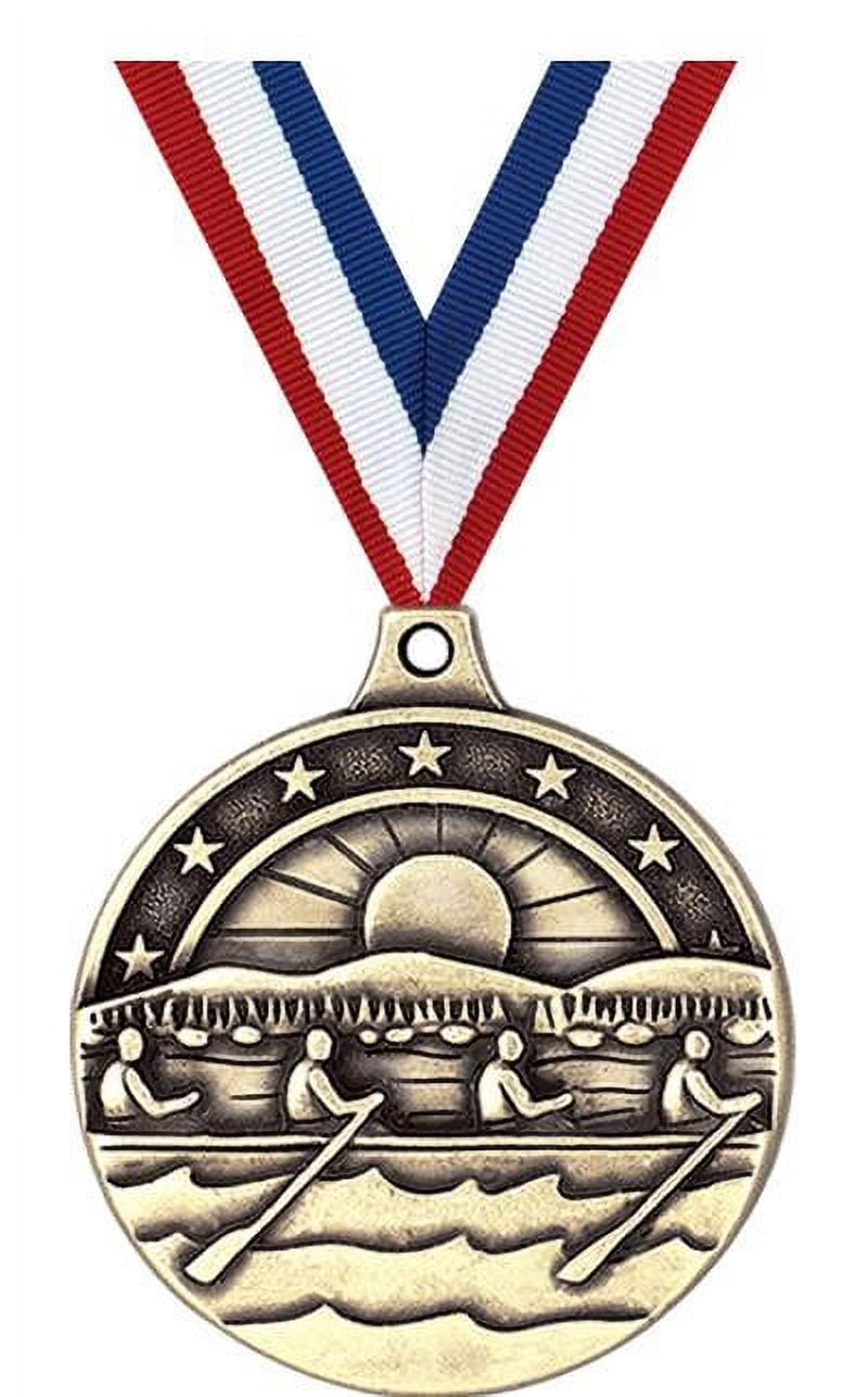 Rowing Medals, 2" Gold Diecast Rowing Medal Award 50 Pack