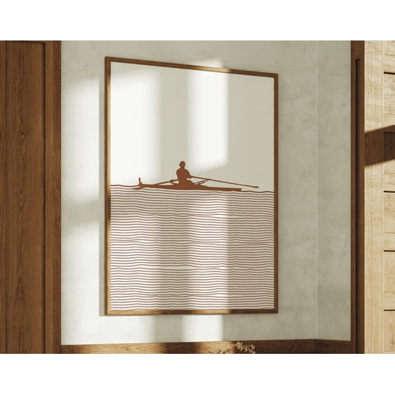 Rowing Poster! Boho, Minimalist Modern Art, Boho&Minimalistdecor, Row Art, File Wall Art, Modern Wall Decor, 12x18 UNFRAMED