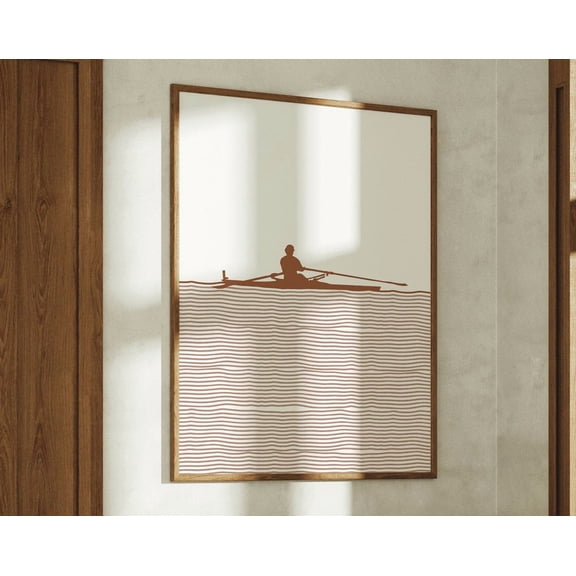 Rowing Poster! Boho, Minimalist Modern Art, Boho&Minimalistdecor, Row Art, Physical Poster Print Shipped To You! Wall Art, Modern Wall Decor, 8x12 UNFRAMED