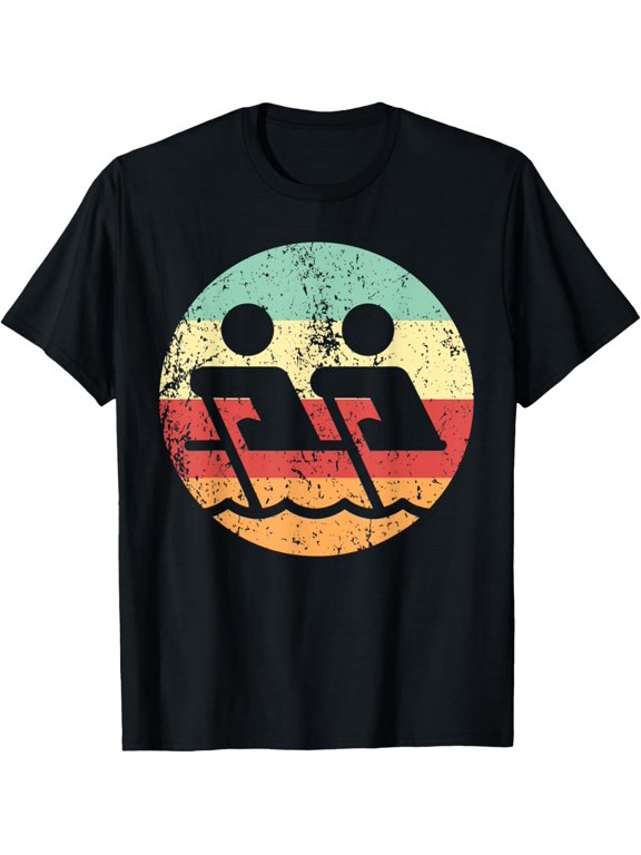 Rowing Style Crew Cool Retro 1970's Style Circle T-Shirt