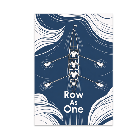 Rowing Team Motivation Wall Art - Rowing Enthusiast - 13x19 Poster Print