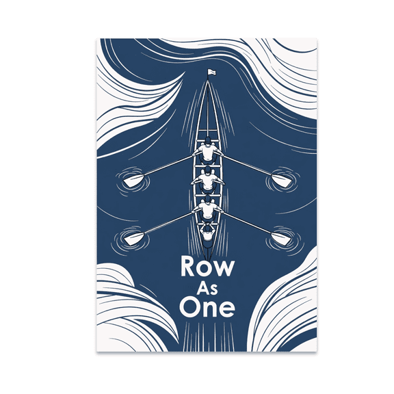 Rowing Team Motivation Wall Art - Rowing Enthusiast - 13x19 Poster Print