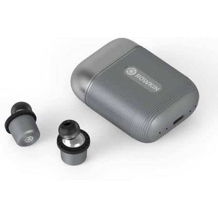 Rowkin Ascent Micro True Wireless Earbud Headphones: 17+ Hours, Bluetooth 5, Small Headphones & Charging Case Deep Bass Mic Quick Pairing & Noise Reduction for Android Samsung & iPhone Slate Gray