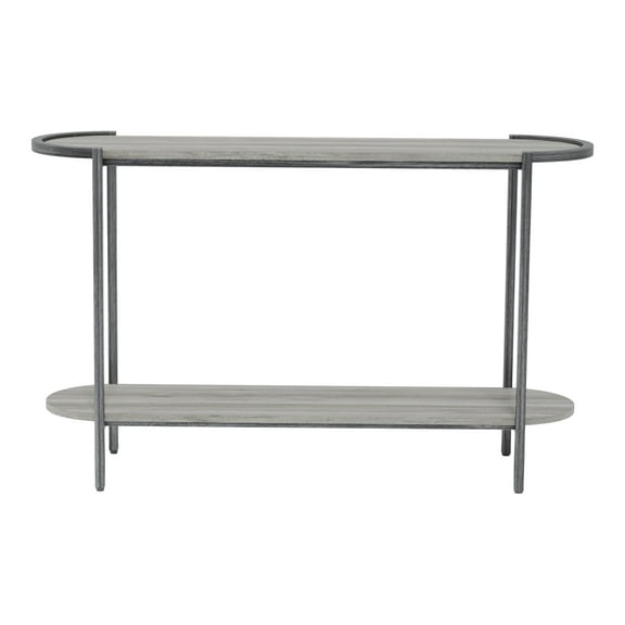 Rowland 1-Shelf Metal Console Table, Light Gray