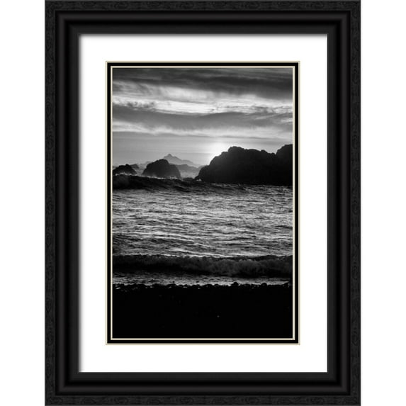 Rowland, Joseph 11x14 Black Ornate Wood Framed with Double Matting Museum Art Print Titled - Sunset I