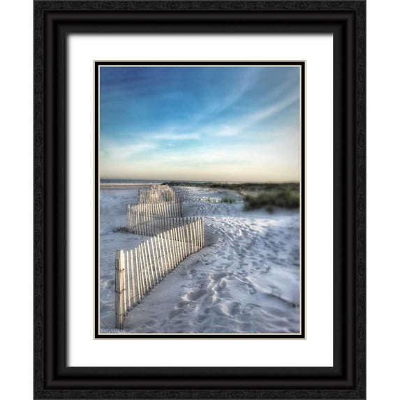 Rowland, Joseph 19x24 Black Ornate Wood Framed with Double Matting Museum Art Print Titled - Sand Fence