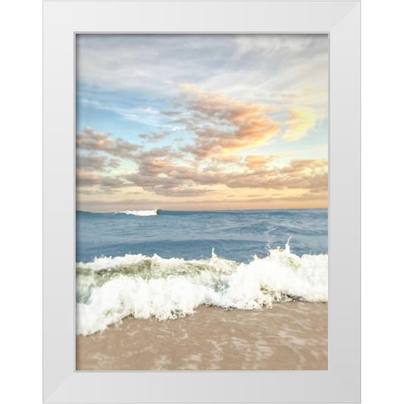 Rowland, Joseph 19x24 White Modern Wood Framed Museum Art Print Titled - Dawn Of The Crashing Waves