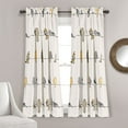 thumbnail image 1 of Rowley Birds Room Darkening Window Curtain Panels Yellow/Gray 52x63+2 Set, 1 of 11