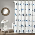 thumbnail image 1 of Rowley Birds Shower Curtain, 72\u201d W x 72\u201d L, Navy - Colorful Floral Bird Pattern - Whimsical & Playful Bird Shower Curtain - Farmhouse, Coastal, & Boho Bathroom Decor, 1 of 6