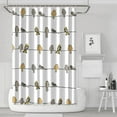 thumbnail image 1 of Rowley Shower Curtain-Floral Animal Bird Print Design for Bathroom, Yellow and Gray, Yellow & Gray 72x72, 1 of 4