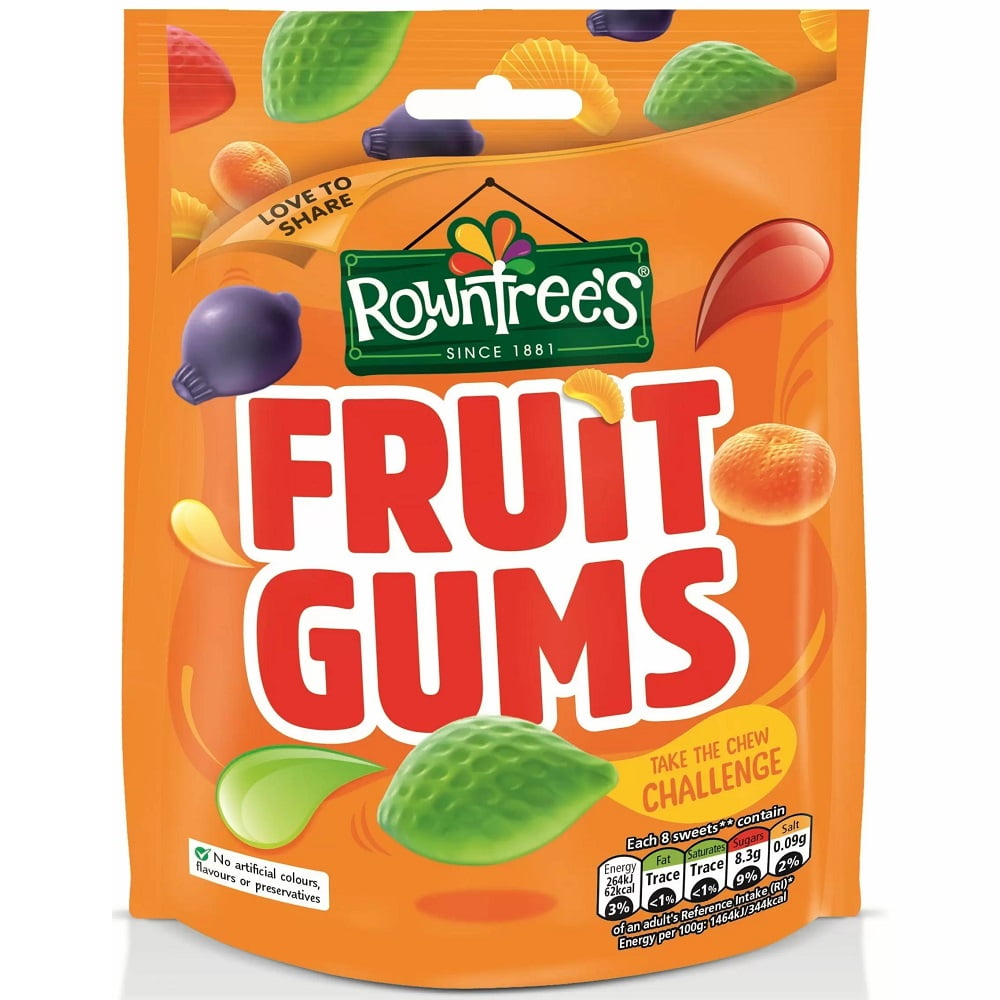 Rowntree Fruit Gums, 150 g / 5.3 oz Bag (Pack of 3)