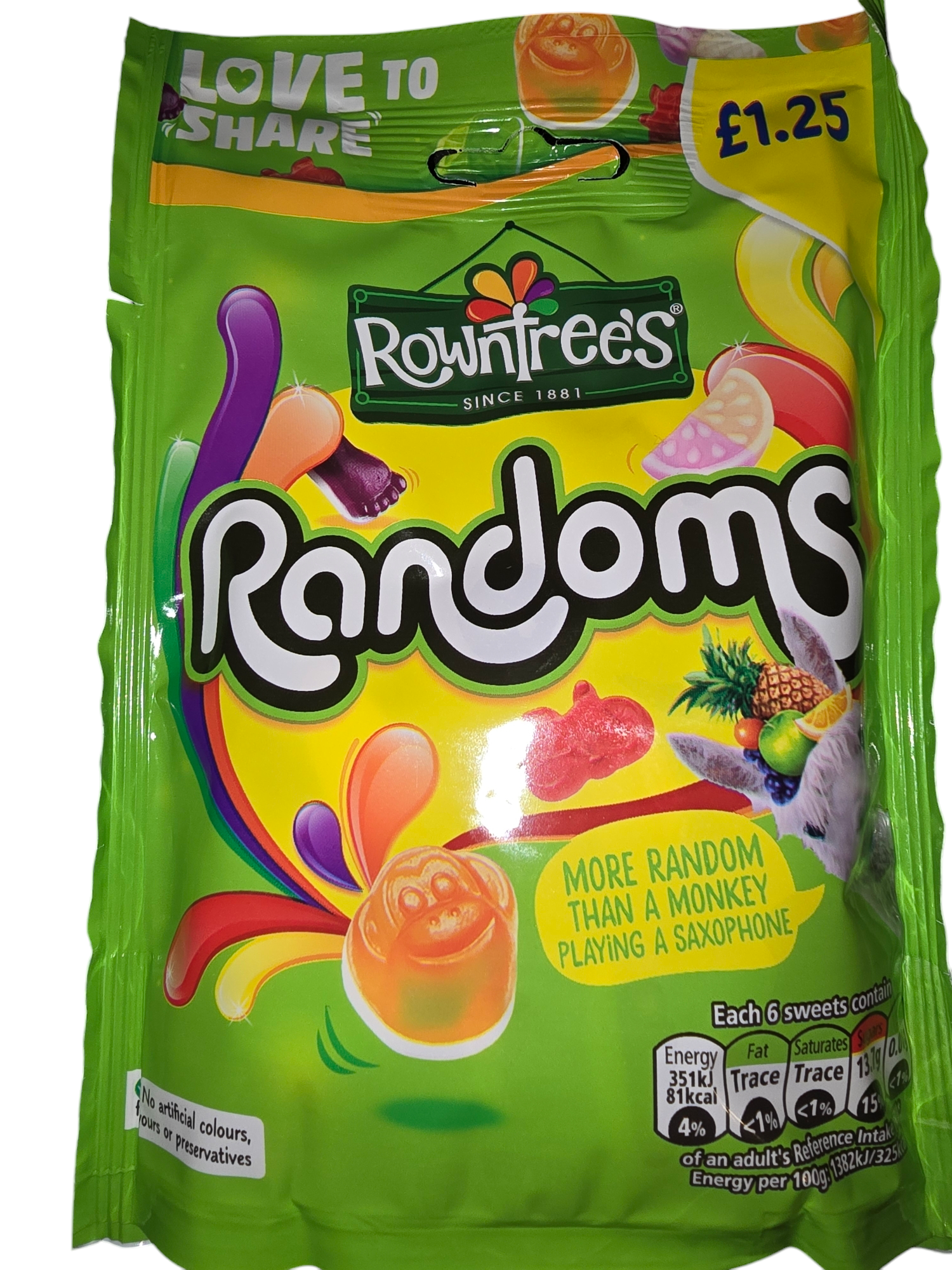 Rowntree's Randoms Sweets 120g Sharing Bag Gimmies