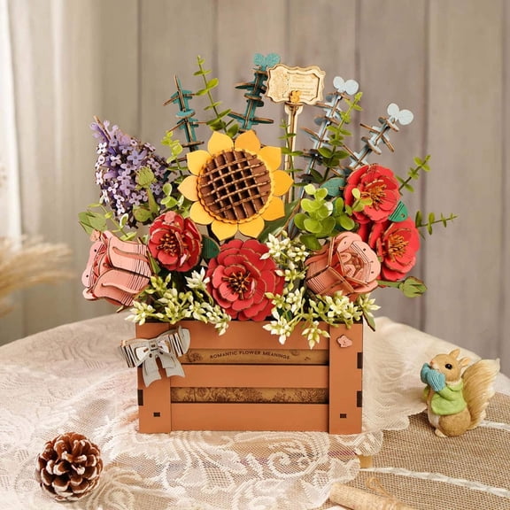 Rowood TW02H 3D Wooden Puzzle - Flower Box
