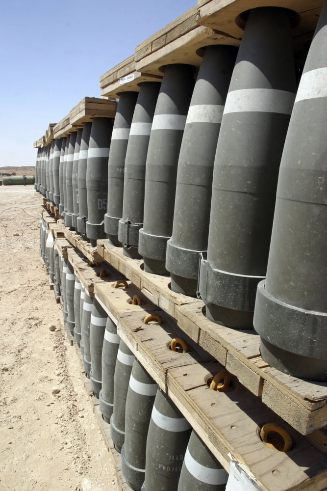 Rows of ammunition are stacked and prepped to be moved into modular storage cells Canvas Art - Stocktrek Images (23 x 34)