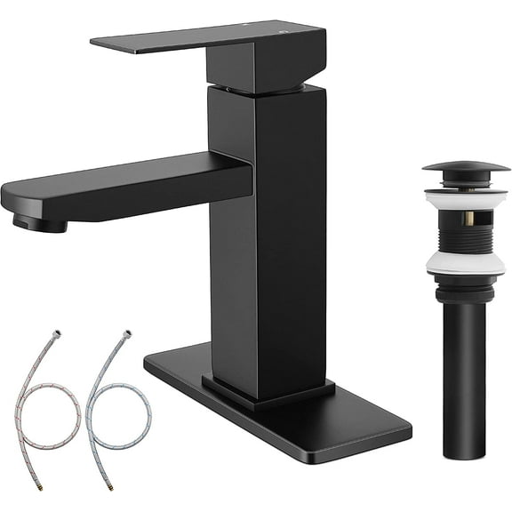 Rowsily SUS304 Matte Black Single Handle Bathroom Faucet