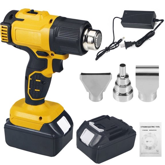 Rowyig 120W Rechargeable Cordless Electric Heat Gun, with 2 speed, Yellow