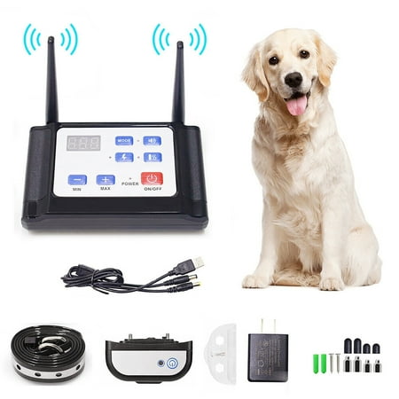 Rowyig New Electric Wireless Dog Fence System with Waterproof Containment Collar,For 2 dogs