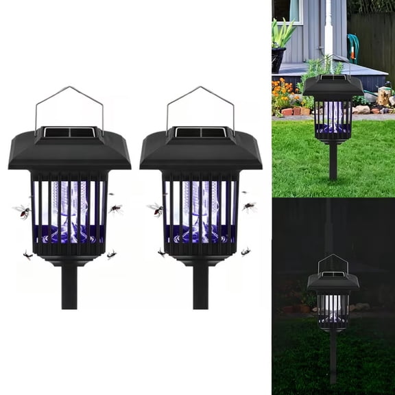 Rowyig Solar Bug Zapper Outdoor Solar Mosquito Zapper for Yard Garden Camping,2 Pack