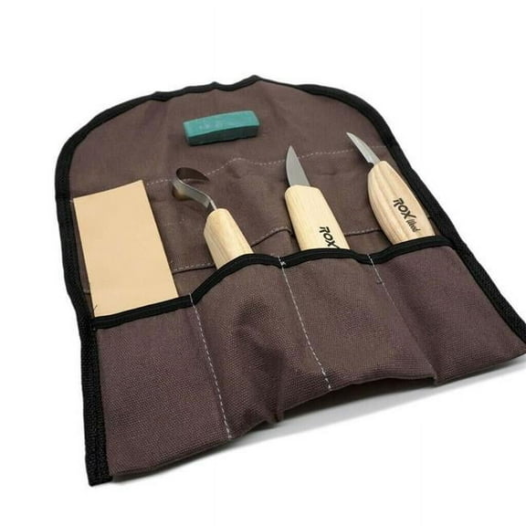 Rox Wood ROX-153ROX184506-5PCS Wood Carving Tool Set in a Canvas Bag - 5 Piece