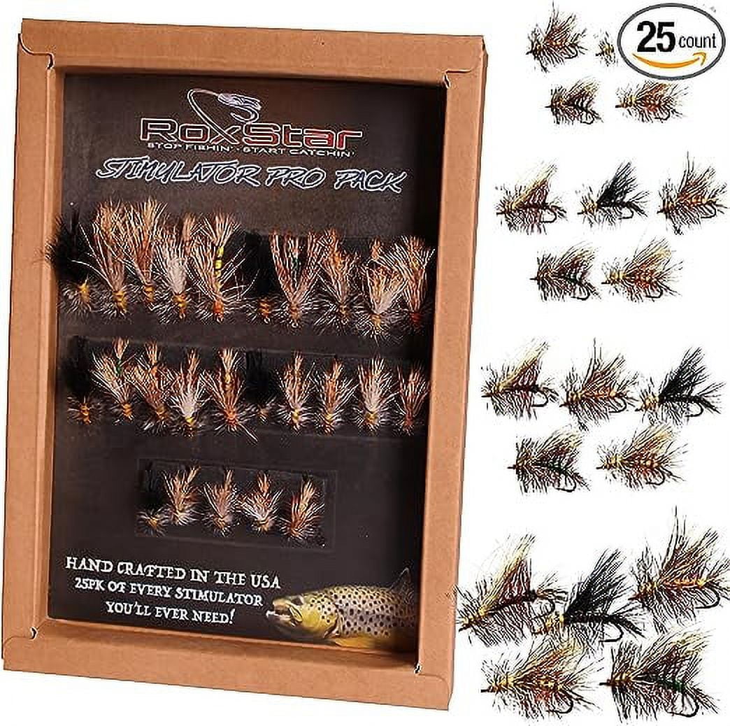 RoxStar Fly Shop | 25 Premium Dry Fly Stimulators | Proudly Hand-Tied In-House