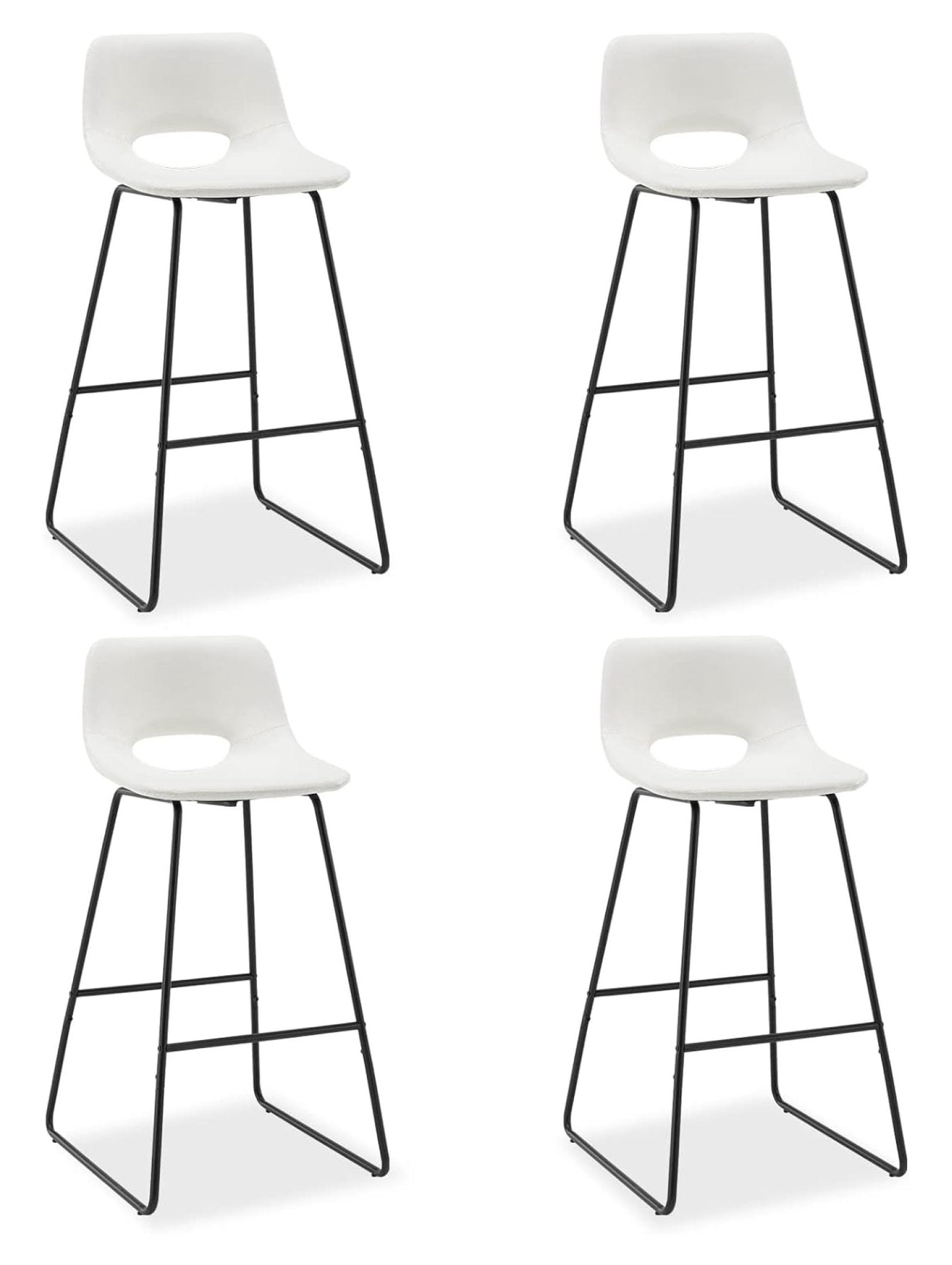 Roxana Boho Counter Height Bar Stools Faux Leather Bar Stools Set of 4 ...