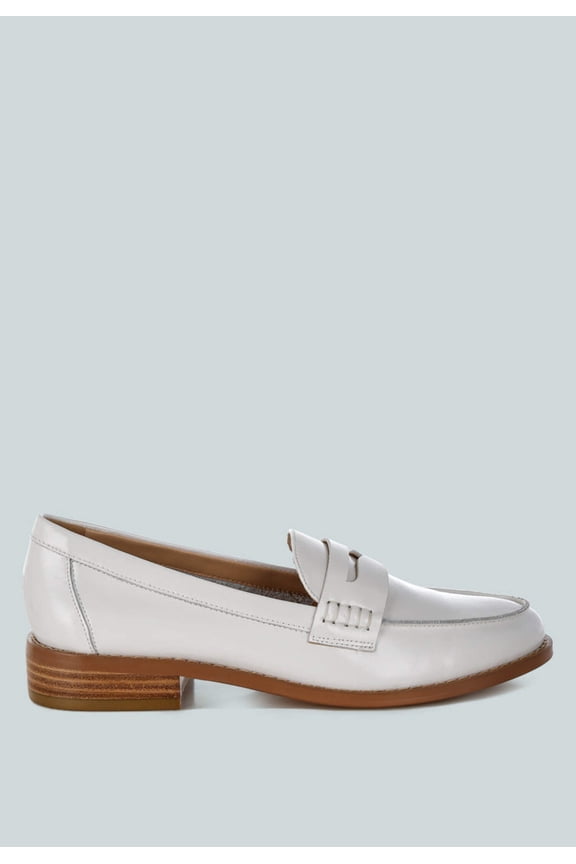 Roxana Real Leather Penny Strap Loafers